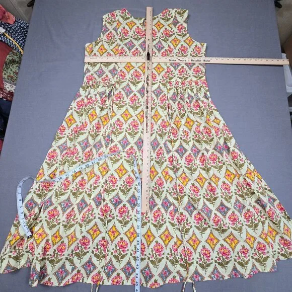 Floral XL Boho Cottage Core Sleeveless Fit & Flare Midi Summer Dress Janasya - Picture 3 of 3
